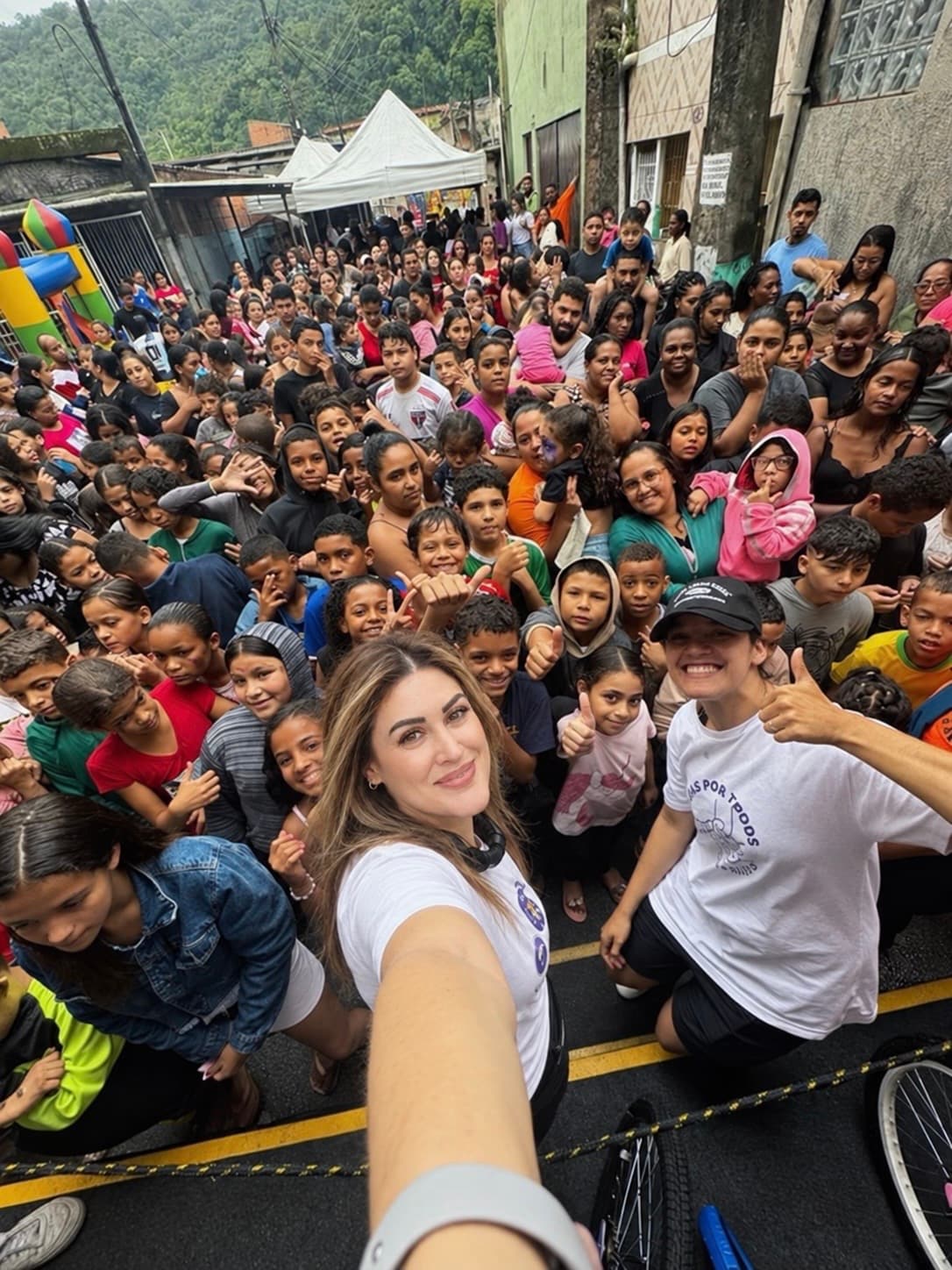 Amy participating in a community giving event